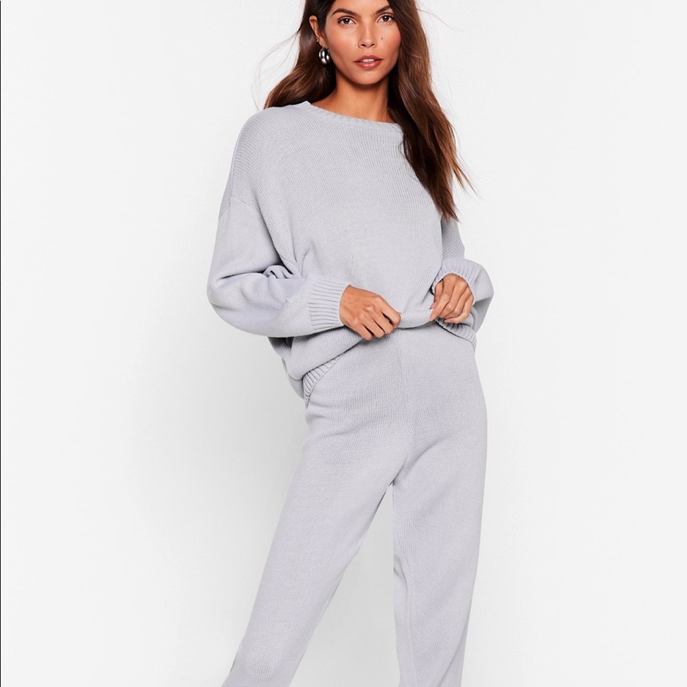 Weekend Loading Knit Sweater and Joggers Lounge Set